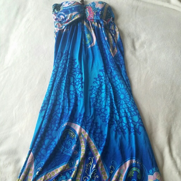unbranded Dresses & Skirts - Maxi halter size S w/ ombre blue, yellow, and pink